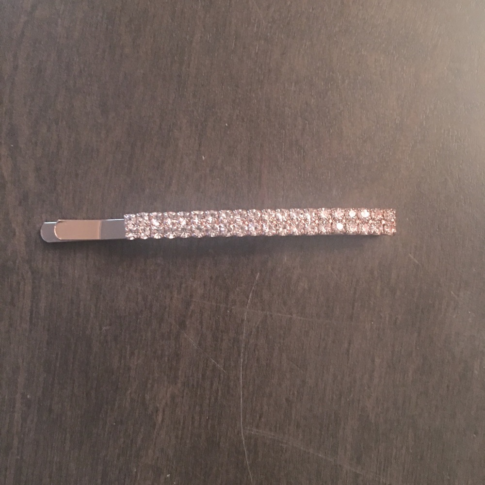 Set of 4 Rose Gold Hair Pins with crystal embellishment.